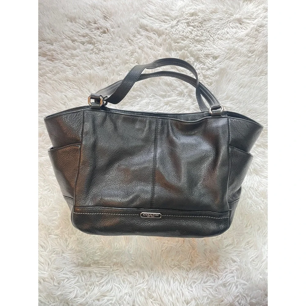 Coach Park Carrie Pebbled Leather Tote Bag